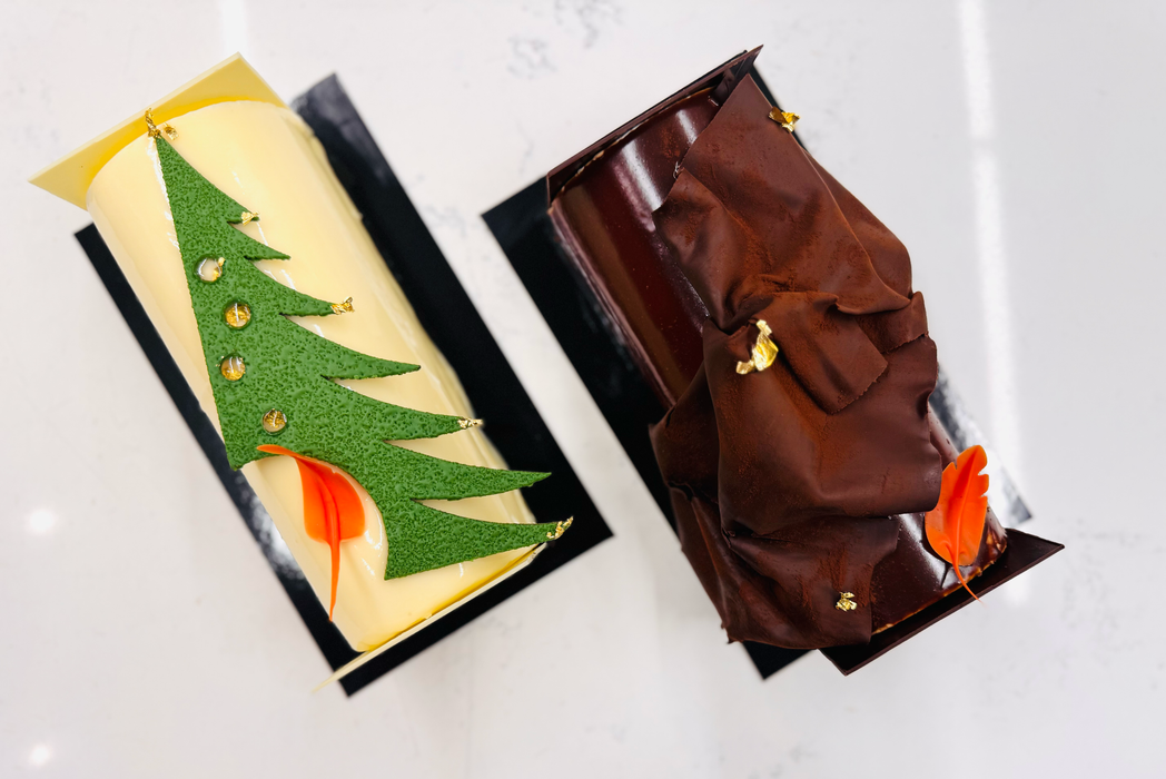 Christmas Yule Log | Chocolate, Crème Brûlée, and Timut Pepper | Limited Edition